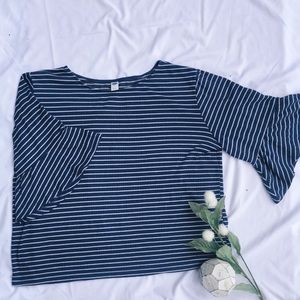 Navy Blue Striped Top